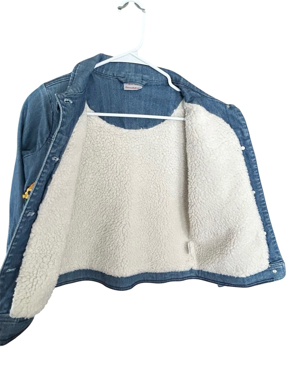 Hanna Andersson Blue Denim Sherpa Lined Novelty Applique Jean Jacket Sz 140 / 10 - Picture 9 of 10